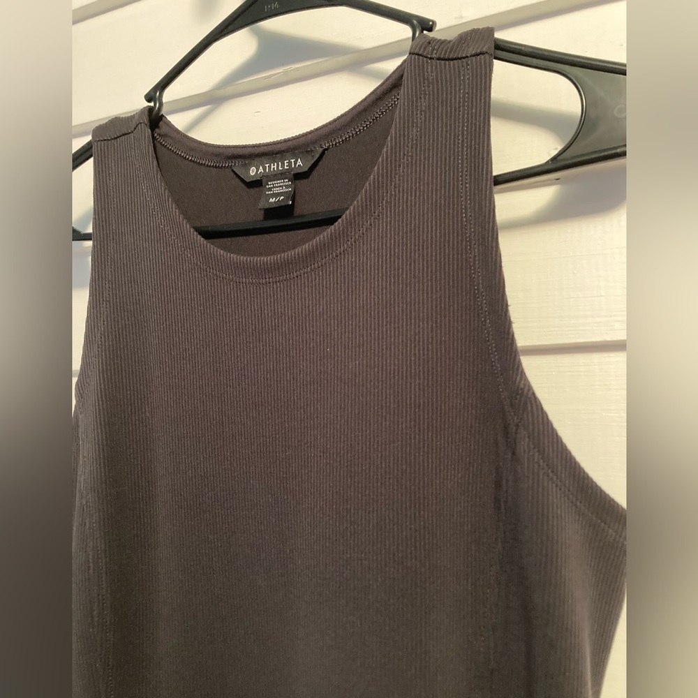 Athleta | Seasoft Rib Mini Tank Dress Black Size Medium Petite - Picture 8 of 12